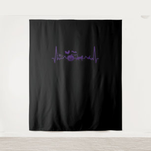 Spider Gift   Funny Heartbeat Line Halloween Tapestry