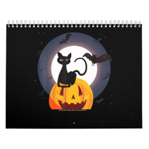 Spider Gift Halloween Black Cat Spider Pumpkin Calendar