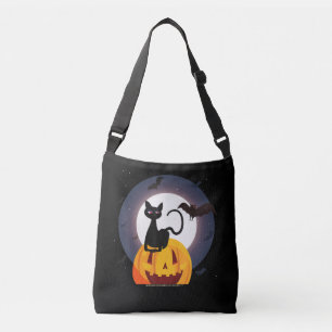 Spider Gift Halloween Black Cat Spider Pumpkin Crossbody Bag