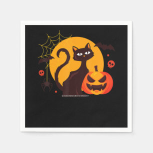 Spider Gift Halloween Black Cat Spider Pumpkin Napkin