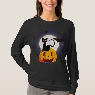 Spider Gift Halloween Black Cat Spider Pumpkin T-Shirt