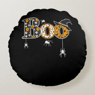 Spider Gift Halloween Boo Spider Round Cushion