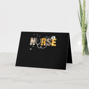 Spider Gift Halloween Nurse With Pumpkin Spider Card