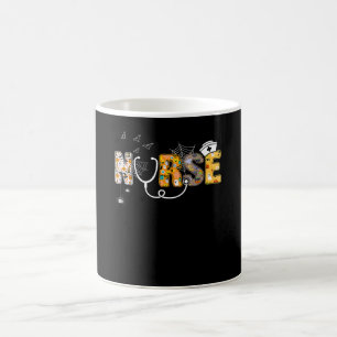 Spider Gift Halloween Nurse With Pumpkin Spider Coffee Mug