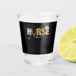 Spider Gift Halloween Nurse With Pumpkin Spider Shot Glass