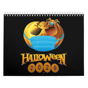 Spider Gift   Halloween Pumpkin And Spider Mask Calendar