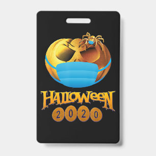 Spider Gift Halloween Pumpkin And Spider Mask ID Badge