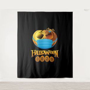 Spider Gift   Halloween Pumpkin And Spider Mask Tapestry