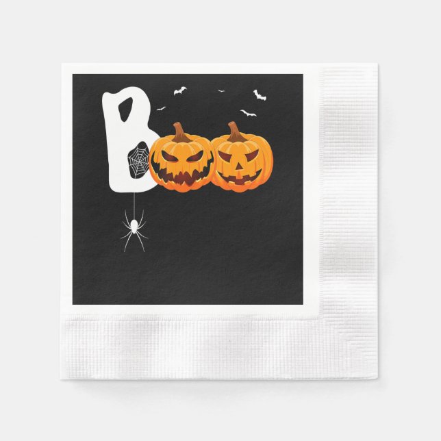 Spider Gift | Halloween Pumpkins Spider Napkin (Front)