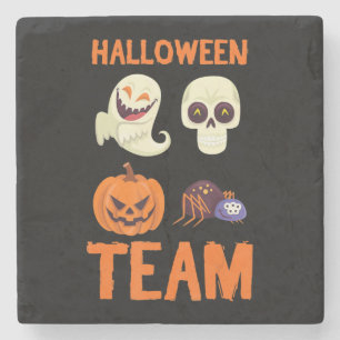 Spider Gift Halloween Team Pumpkin Ghost Spider Stone Coaster