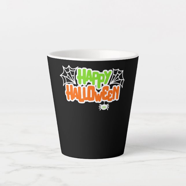 Spider Gift | Happy Halloween Colourful Cute Spide Latte Mug (Front)