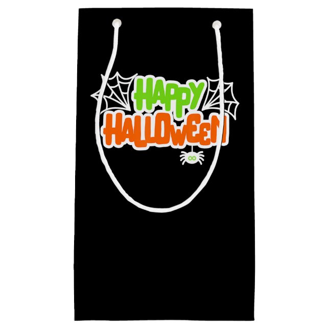 Spider Gift | Happy Halloween Colourful Cute Spide Small Gift Bag (Front)