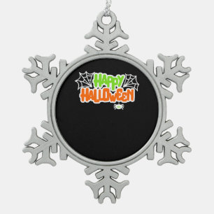 Spider Gift Happy Halloween Colourful Cute Spide Snowflake Pewter Christmas Ornament