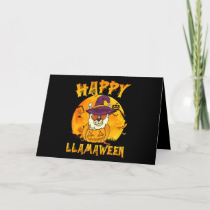 Spider Gift Happy Llamaween Llama Witch Spider Card