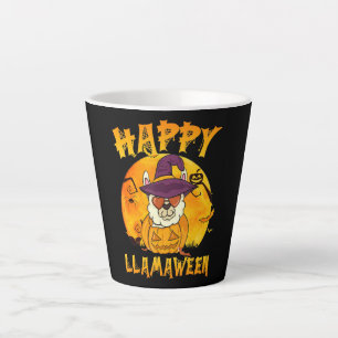 Spider Gift Happy Llamaween Llama Witch Spider Latte Mug