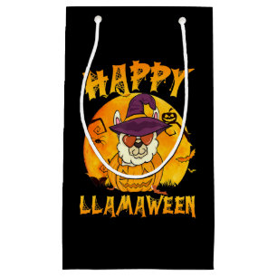 Spider Gift Happy Llamaween Llama Witch Spider Small Gift Bag
