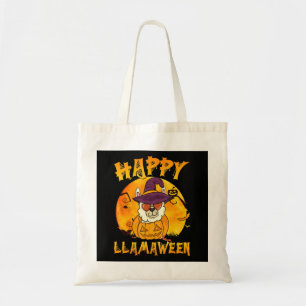 Spider Gift Happy Llamaween Llama Witch Spider Tote Bag