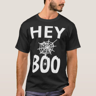 Spider Gift Hey Boo Halloween Funny Spider Web T-Shirt
