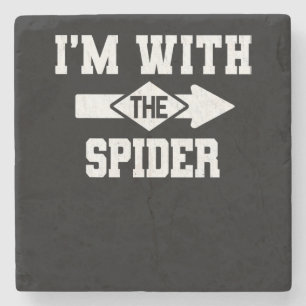 Spider Gift I'm With The Spider Costume Matching Stone Coaster