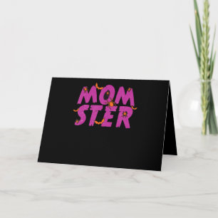 Spider Gift MOMSTER Spider Net And Bat Halloween Card