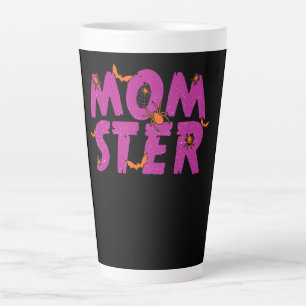 Spider Gift   MOMSTER Spider Net And Bat Halloween Latte Mug