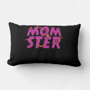 Spider Gift MOMSTER Spider Net And Bat Halloween Lumbar Cushion