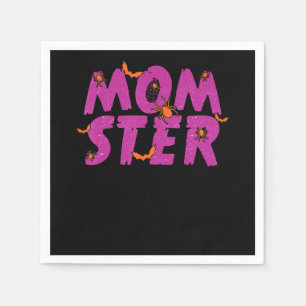 Spider Gift MOMSTER Spider Net And Bat Halloween Napkin