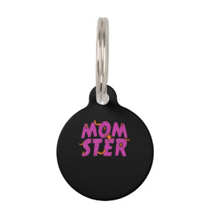 Spider Gift MOMSTER Spider Net And Bat Halloween Pet Tag