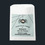 Spider Halloween Birthday Party  Favour Bags<br><div class="desc">A creepy black spider hanging from his web,  these party favour bags are fun for Halloween birthday party treat bags for any age,  just change the wording to fit your occasion. MATCHING items in our store.</div>