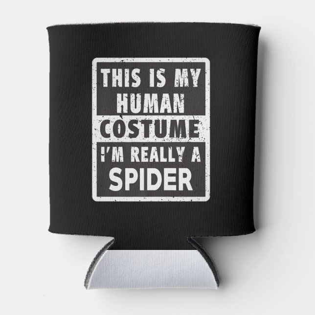 Spider Halloween Costume Funny Spider Costume Gift Can Cooler (Front)