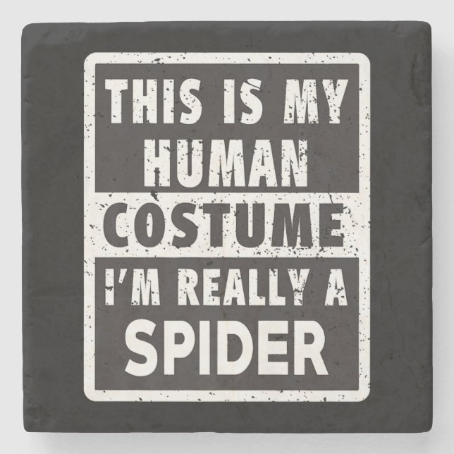 Spider Halloween Costume Funny Spider Costume Gift Stone Coaster (Front)