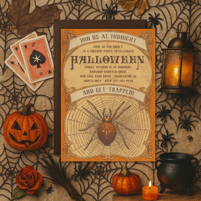 Spider Halloween Party Invitation for Adults (Creator Uploaded)