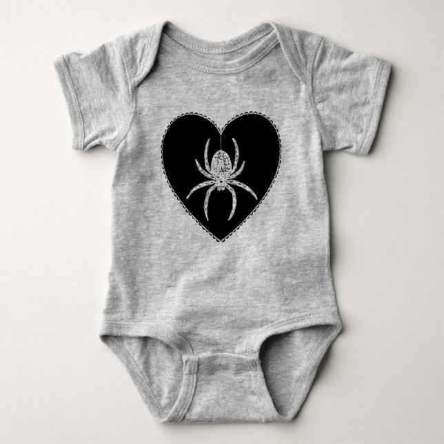 Spider Heart Baby Bodysuit (Front)