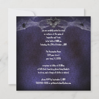 Spider Heart Gothic Vampire Invitation