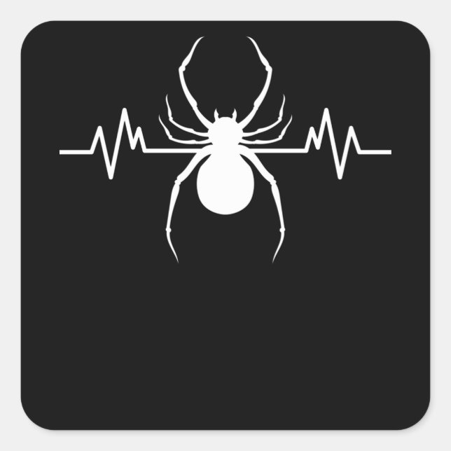 Spider Heartbeat Disgust Arachnid Terrarium Gift Square Sticker (Front)