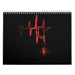 Spider Heartbeat Halloween Party Red And Bloody Calendar