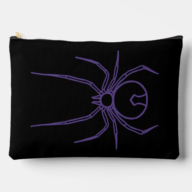 Spider in Purple and Black Accessory Pouch (Front)