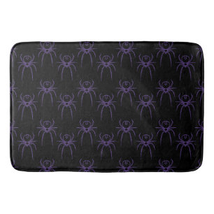 Spider in Purple and Black Bath Mat