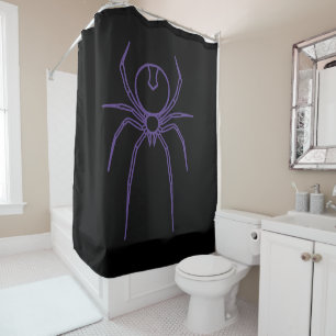 Spider in Purple and Black Shower Curtain