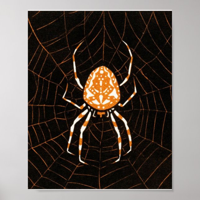 Spider In Web by Julie de Graag Art Nouveau Poster (Front)