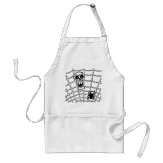 Spider in Web with Skull Halloween Apron