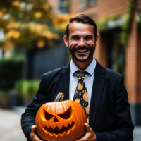 Spider & Jack-o'-lanterns | Orange Black Halloween