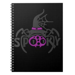 Spider Lovers Spooky Halloween Spider Witch Hat Notebook