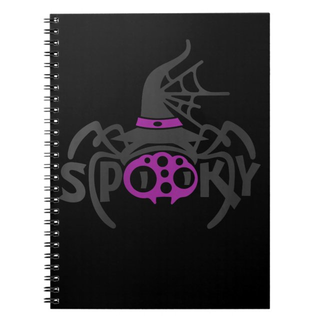 Spider Lovers | Spooky Halloween Spider Witch Hat Notebook (Front)