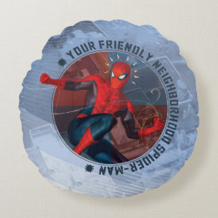 Spider-Man   Friendly Neighbourhood Spider-Man Art Round Cushion