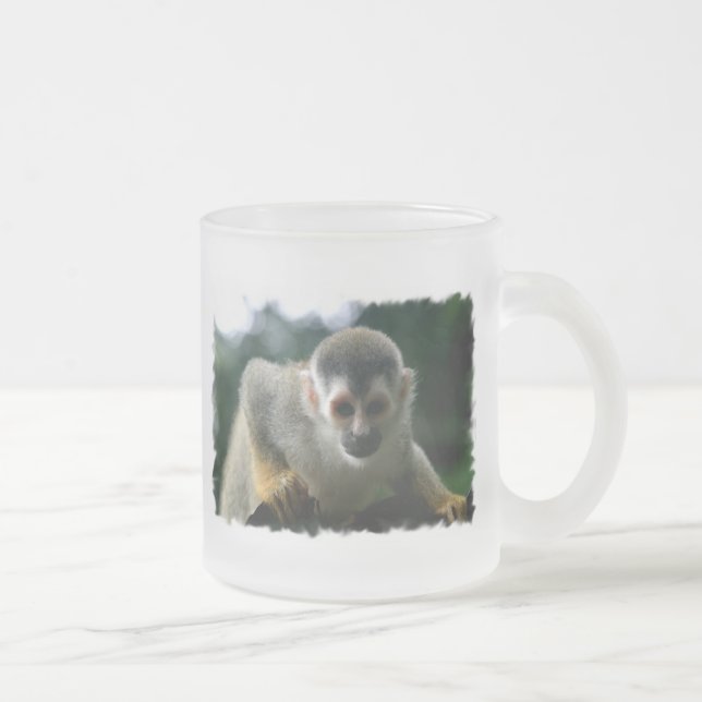 Spider Monkey Glass Coffee Mug (Right)