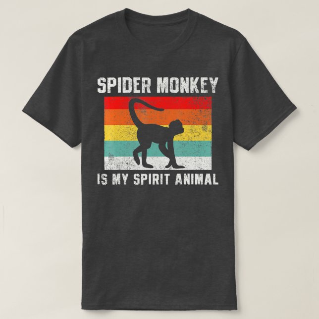 Spider Monkey Retro Vintage  T-Shirt (Design Front)