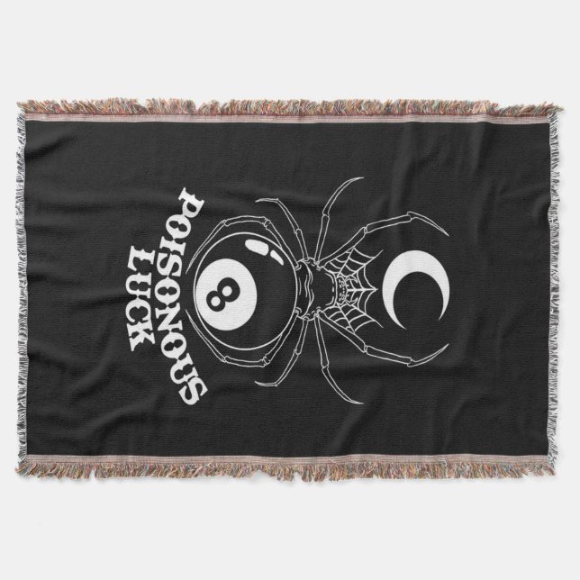 Spider Moon Poisonous Luck Throw Blanket (Front)