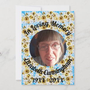Spider Mum Loving Memory Photo Memorial Card