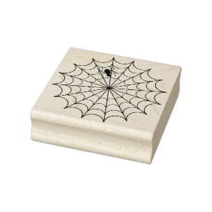 Spider on spiderweb stamp